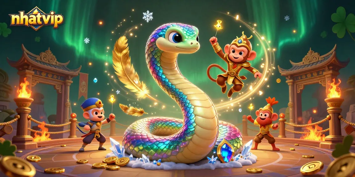Immerse in the exciting world of nhatvip with a vibrant scene featuring dynamic characters and casino elements.