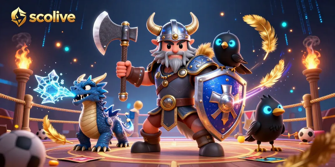 Experience the thrill of socolive sports betting in a dynamic Viking-themed scene with characters and betting elements.