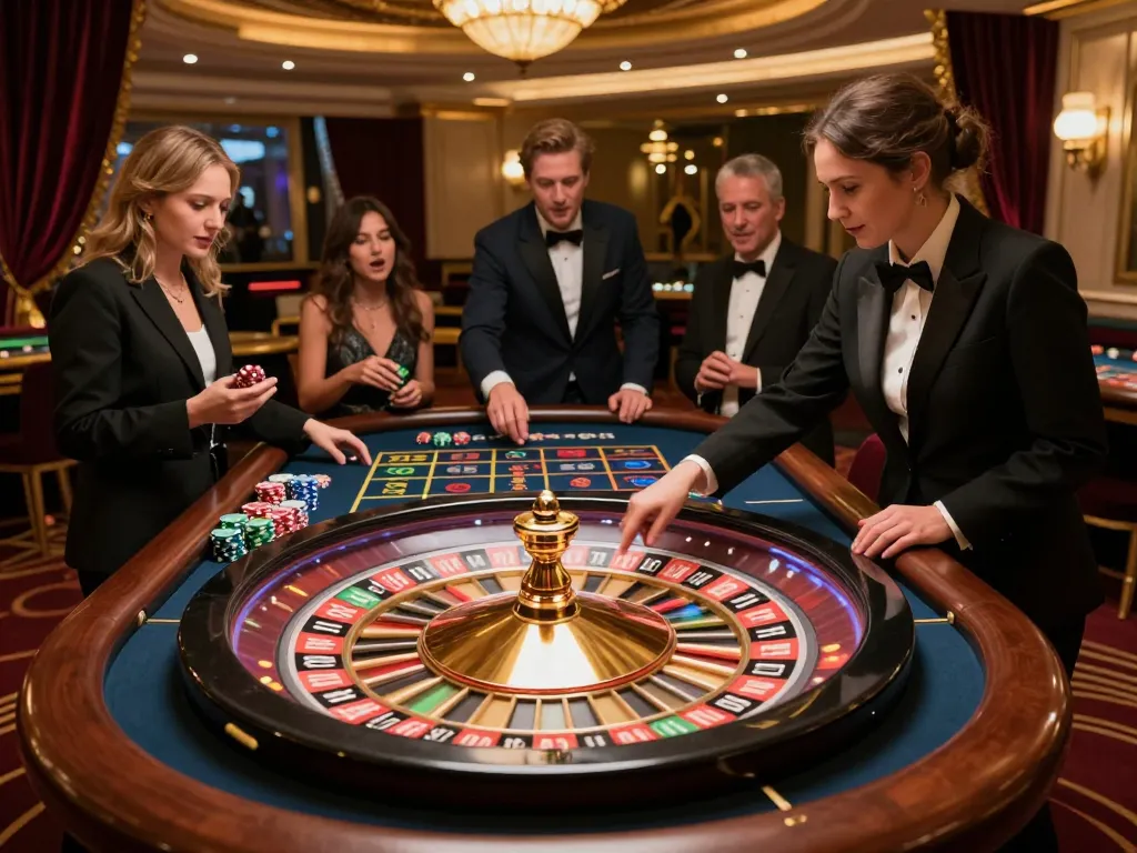 Players at a roulette table in 789win1 casino, experiencing the thrill of gambling.