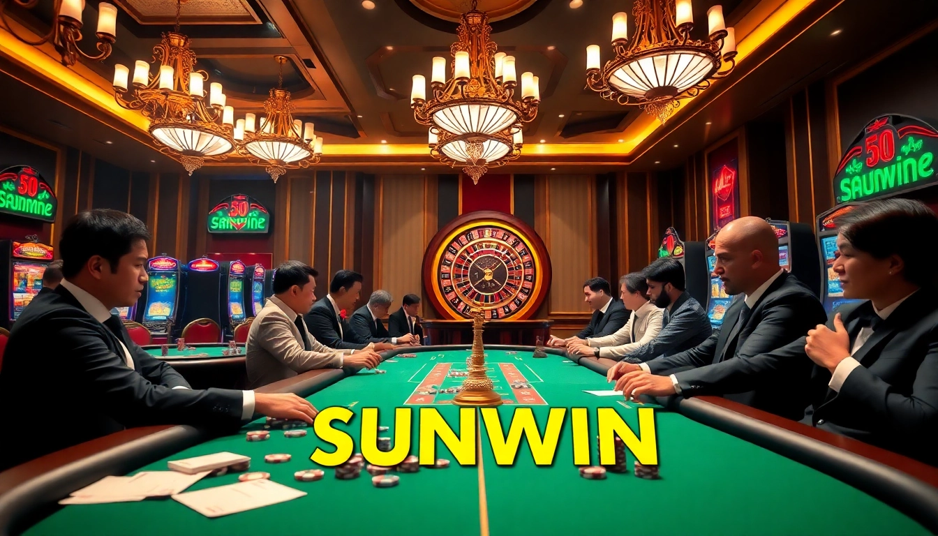 Experience high-stakes excitement at SUNWIN's luxurious casino tables with vibrant games.