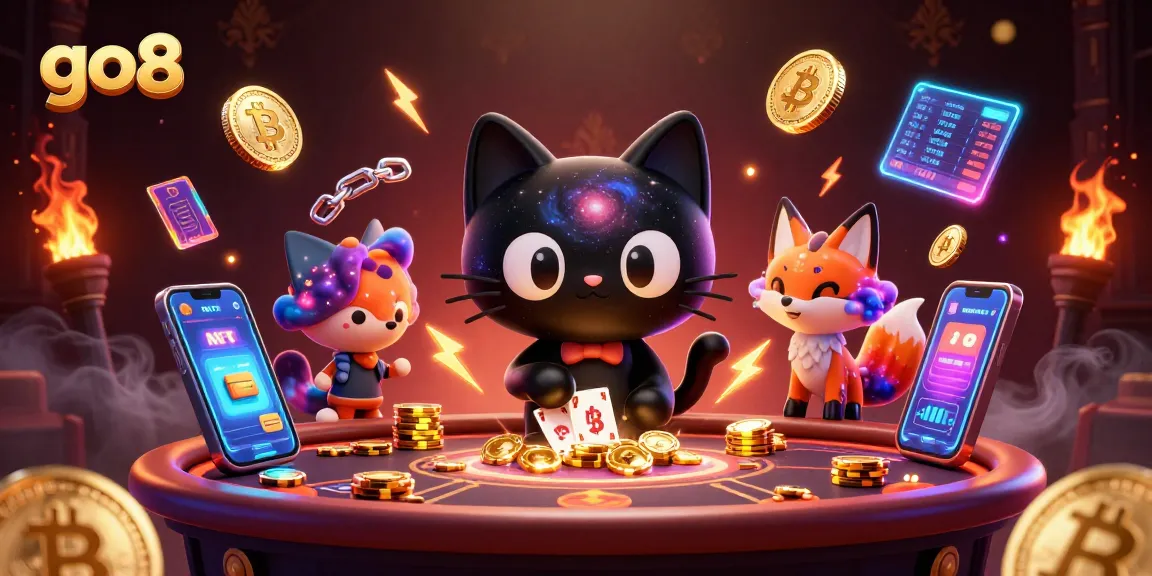 Spin and win with go8’s cosmic casino featuring a black hole cat and nebula fox.