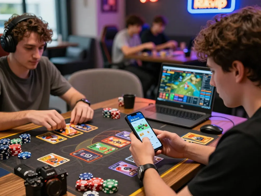Competitive players experience exciting games on the Rikvip platform, showcasing vibrant card play and immersive gaming atmosphere.