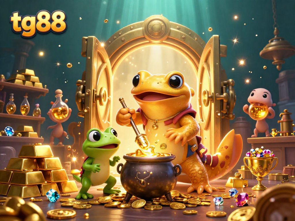 Win big with tg88 at the vibrant underwater casino scene showcasing golden treasures and exciting gameplay.