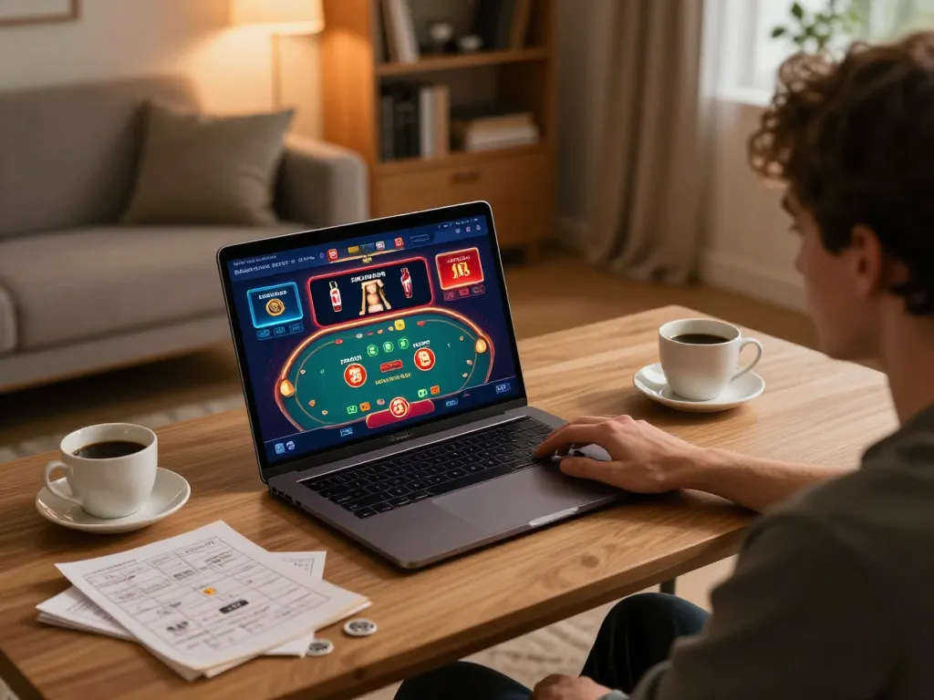 Player engaging with online casino games on 88vvgo platform, experiencing immersive game graphics.