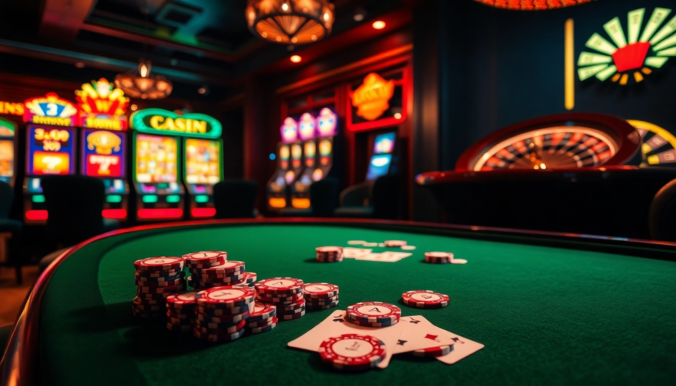 Experience the thrill of Luckywin with vibrant casino tables and glamorous gambling action.