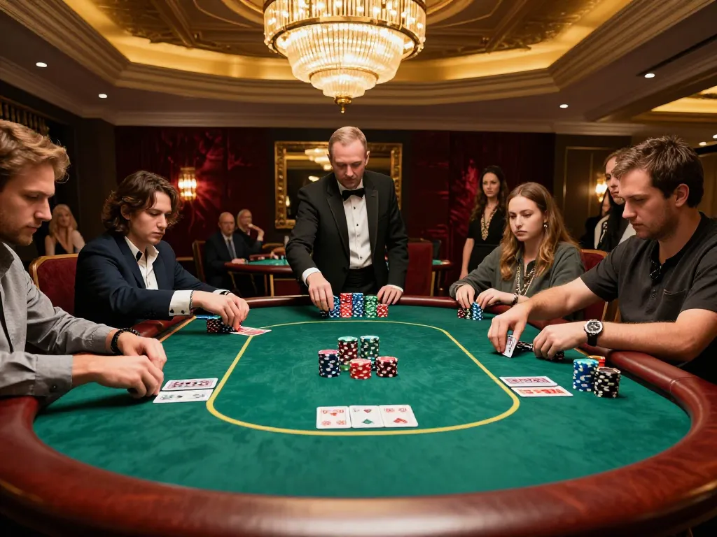 Engaged players at a vibrant live poker game on https://lc88.jpn.com/, showcasing strategic gameplay and enthusiasm.