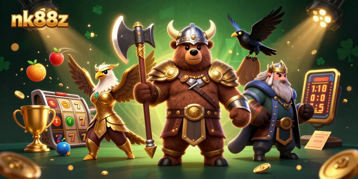 Spin the reels with nk88z as a Viking bear and Valkyrie dominate the casino scene.
