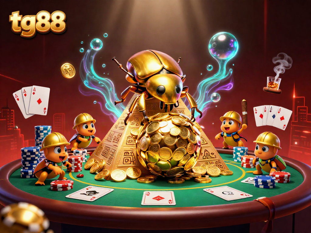 Engage with tg88’s vibrant casino adventure featuring dynamic beetles and poker elements.