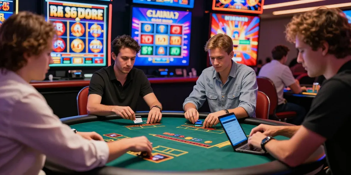 Engaged players at online credit card casinos enjoying live dealer games with vibrant graphics.