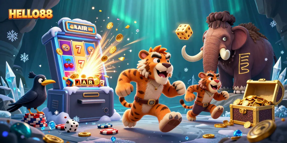Win exciting rewards at HELLO88 with colorful casino games surrounded by vibrant elements.