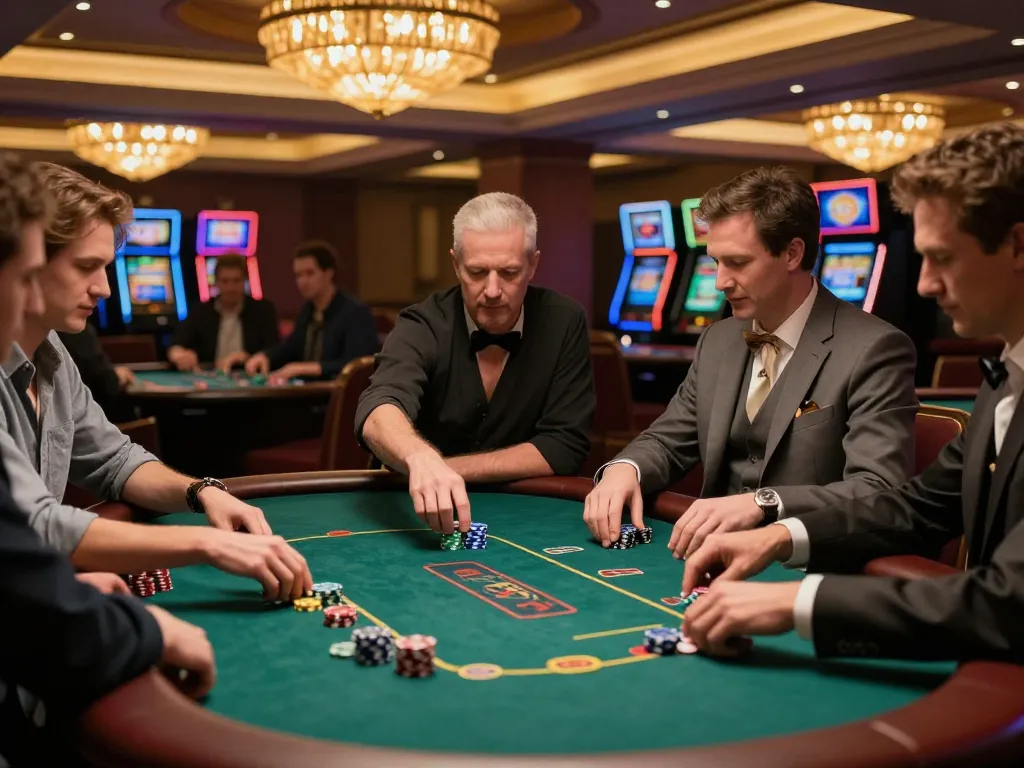 Players engaging in thrilling poker games at 79club's luxurious casino venue