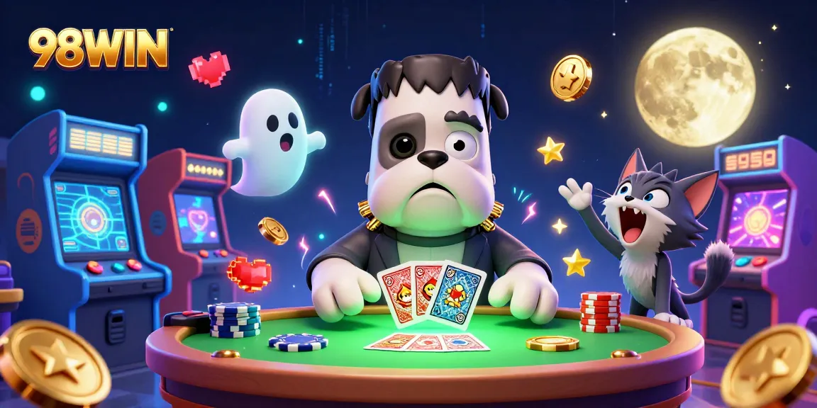 Engage with thrilling games at 98WIN, where colorful characters bring life to the casino experience.