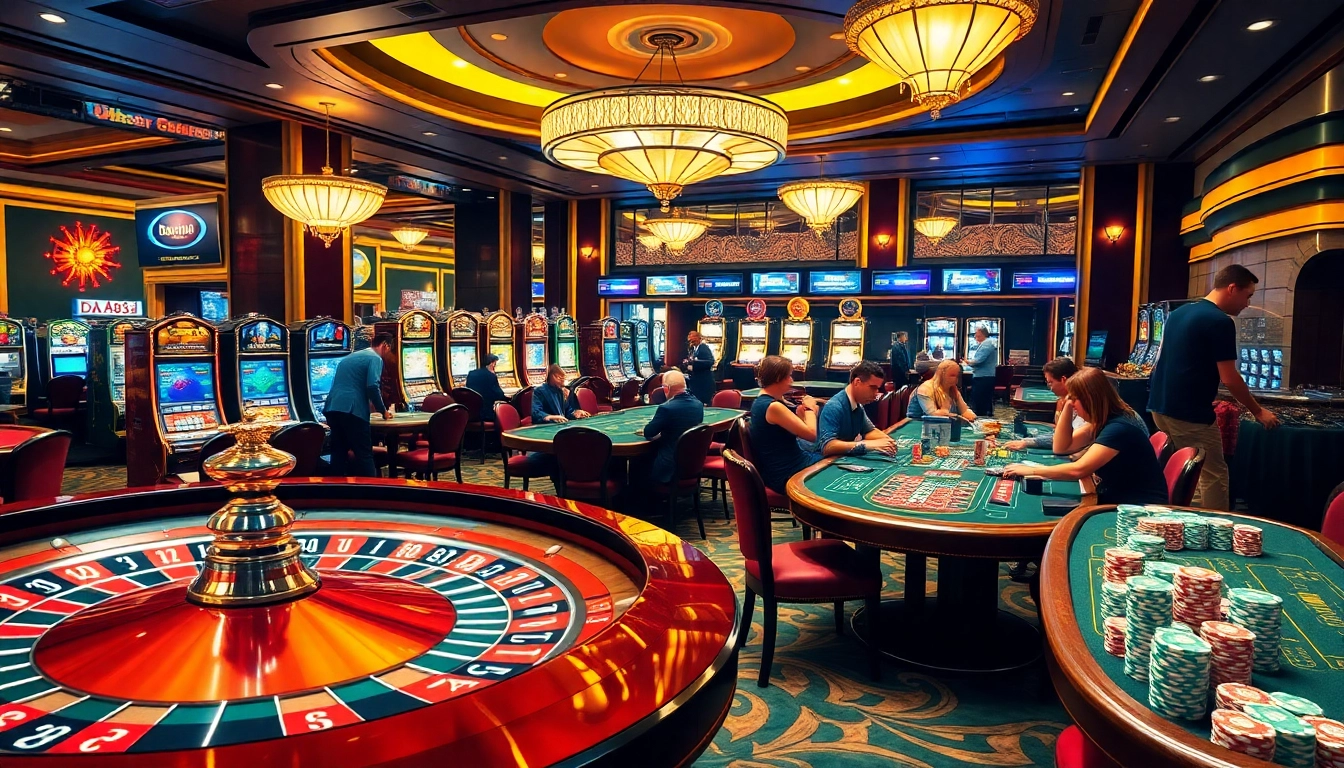 Players enjoying poker and blackjack at https://da88st.com/ casino, showcasing luxurious gaming environment.