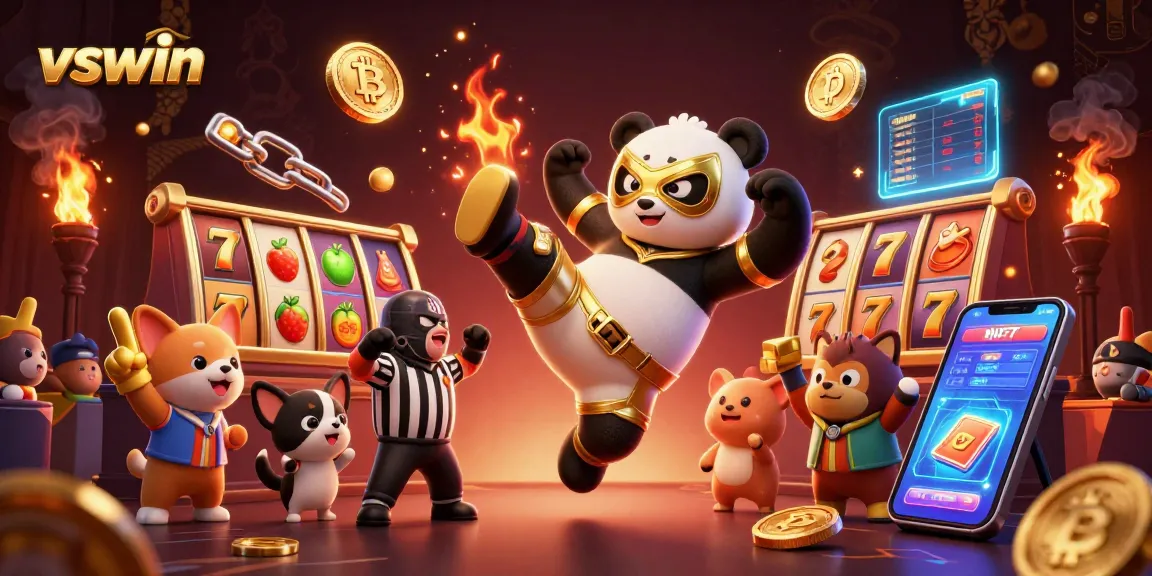 Experience thrilling gameplay at vswin with colorful slot reels and an exciting crowd of animal spectators.