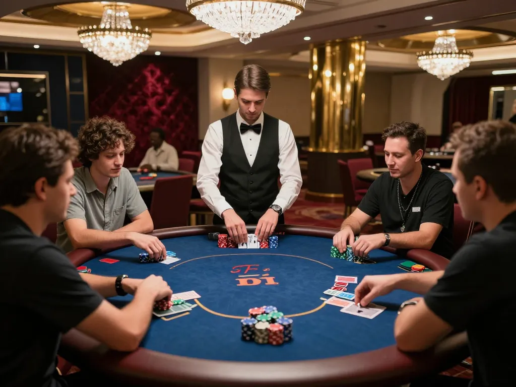 Experience the strategic excitement of poker at F168 casino with players engaged at the table.