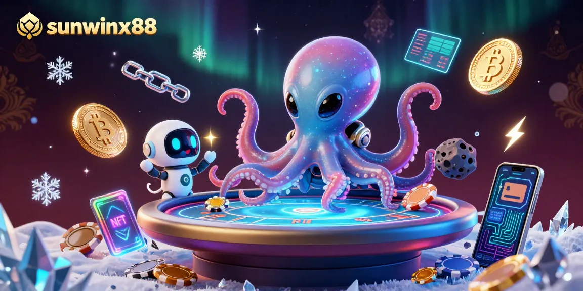 Engage in thrilling gameplay at sunwinx88, with 3D alien poker action and vibrant space elements.