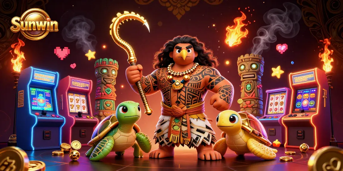 Experience the excitement of Sunwin casino games with vibrant 3D characters and engaging arcade elements.
