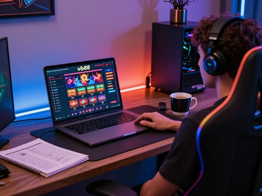 Engaging online casino gaming session on vb88 platform with stylish setup.