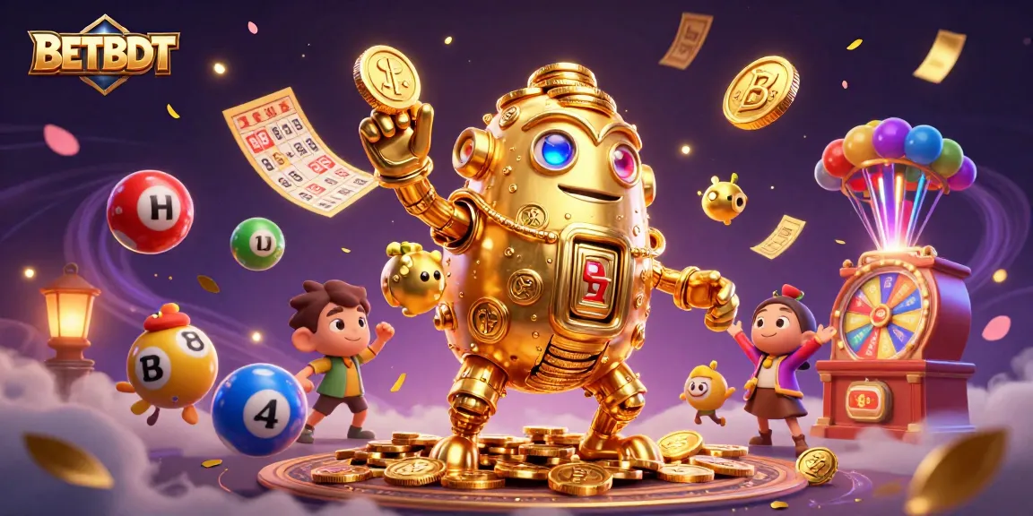 Experience thrilling gaming with BETBDT's dynamic 3D illustration, showcasing vibrant casino elements.