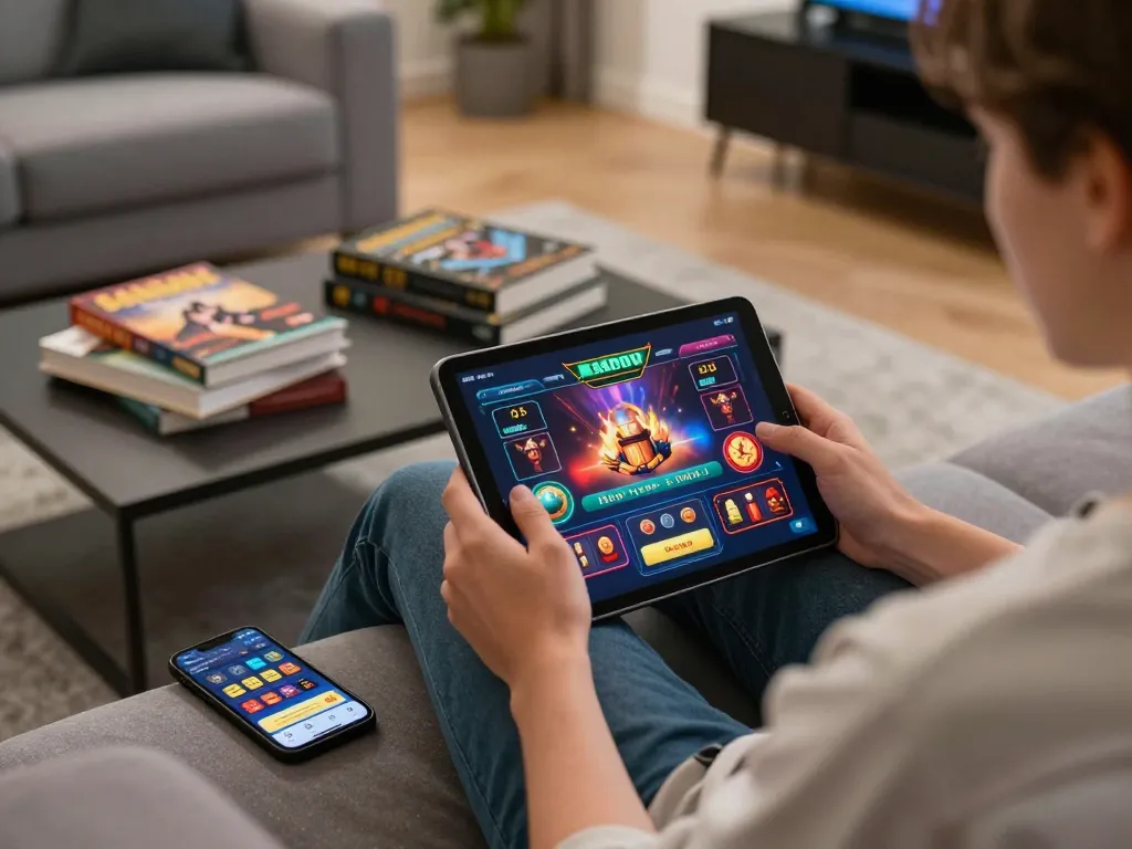 Engaging mobile gambling scene on KKWIN showcasing a player immersed in online casino action