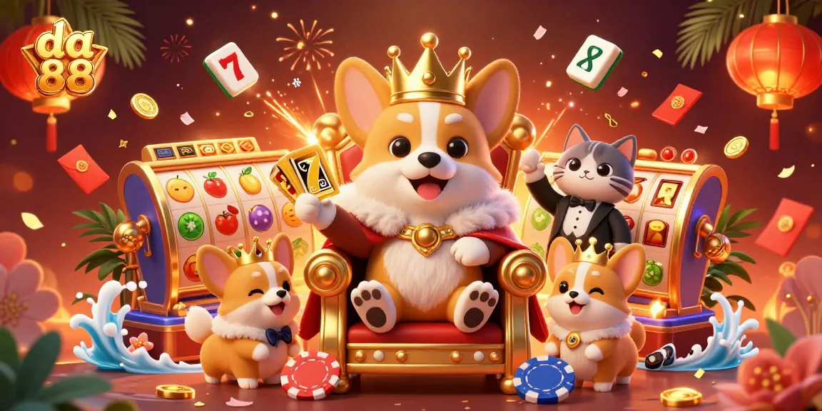 Experience winning excitement with da88 in a vibrant casino scene featuring animated characters and lively game elements.