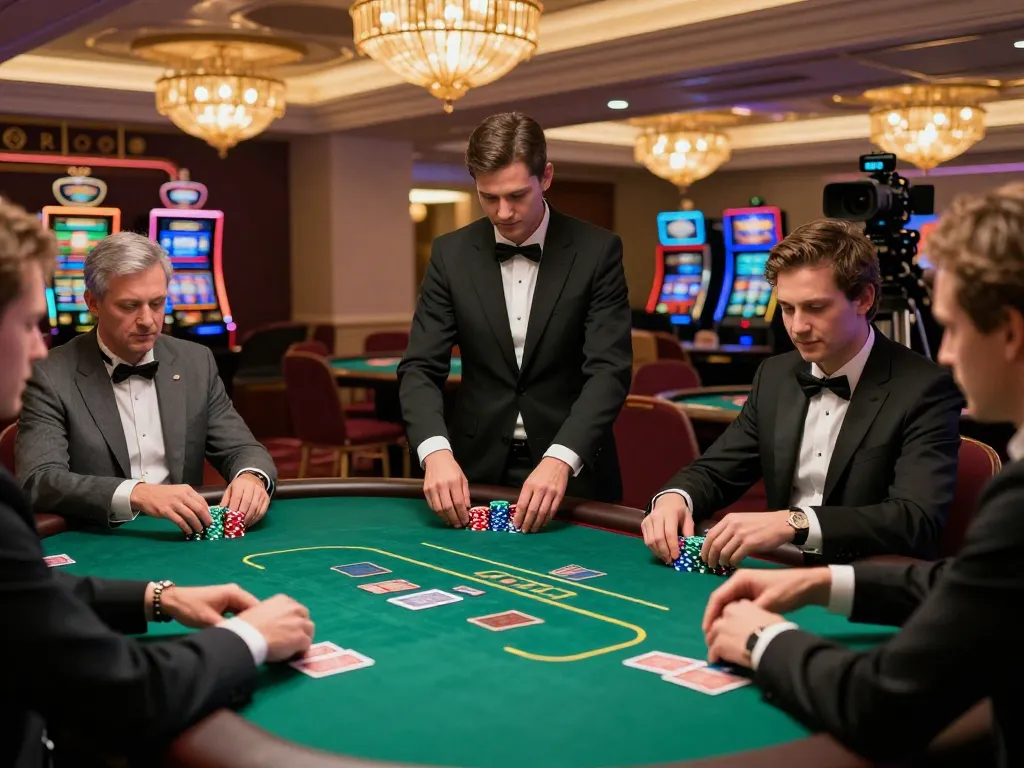A dynamic poker game scene at OKKING casino with players engaged in strategic gameplay.