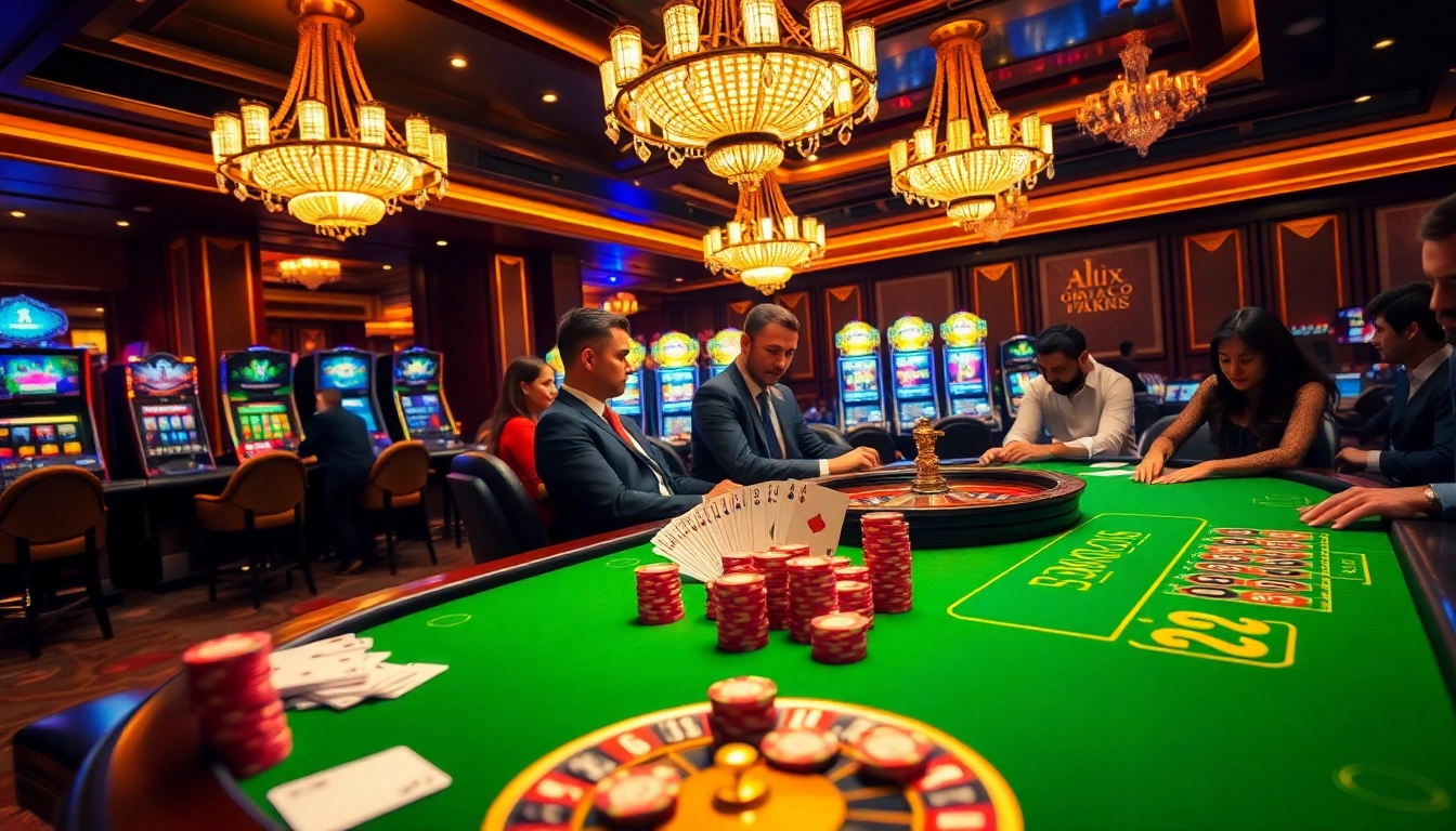 Experience the excitement of gambling at kjc com with elegant poker setups and vibrant casino ambiance.