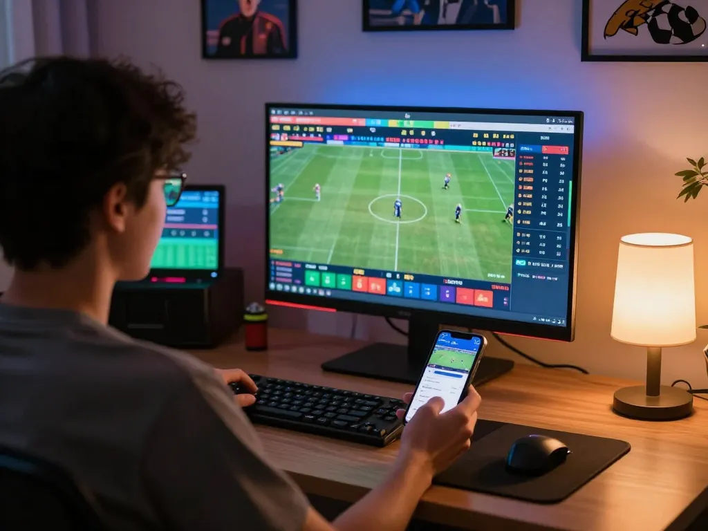 Engaging online sports betting moment with 90Phut TV app strategy and exciting live odds.