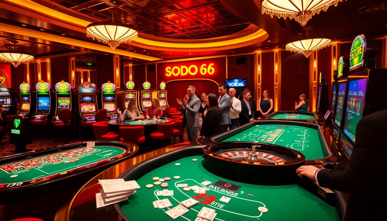 SODO66 engaging players in a vibrant casino atmosphere with dynamic betting action and modern gaming tables.