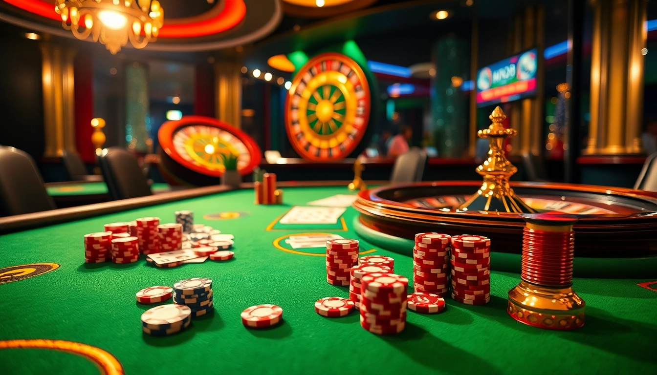 Players enjoying a thrilling casino game, featuring OK9 betting tokens and gambling excitement.