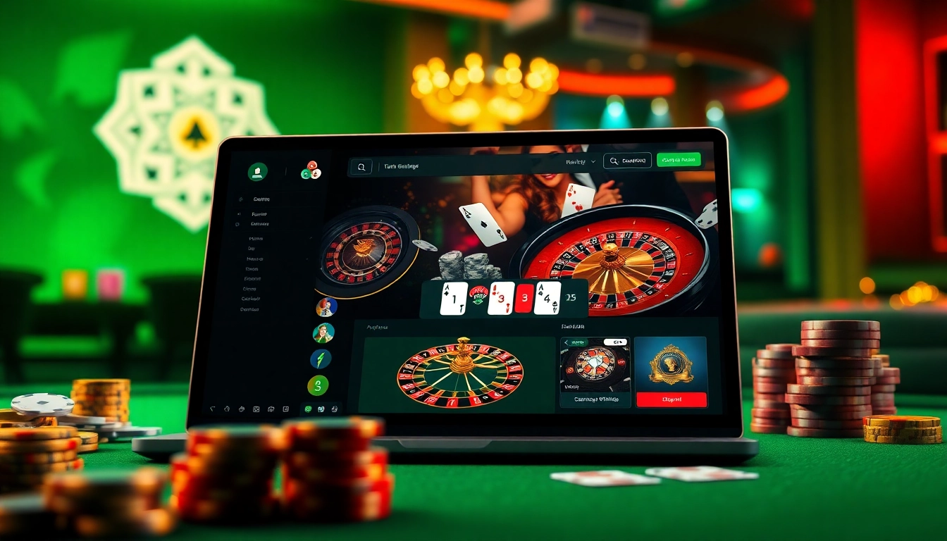 i9bet online gambling interface showcasing vibrant games and excitement in a luxurious setting