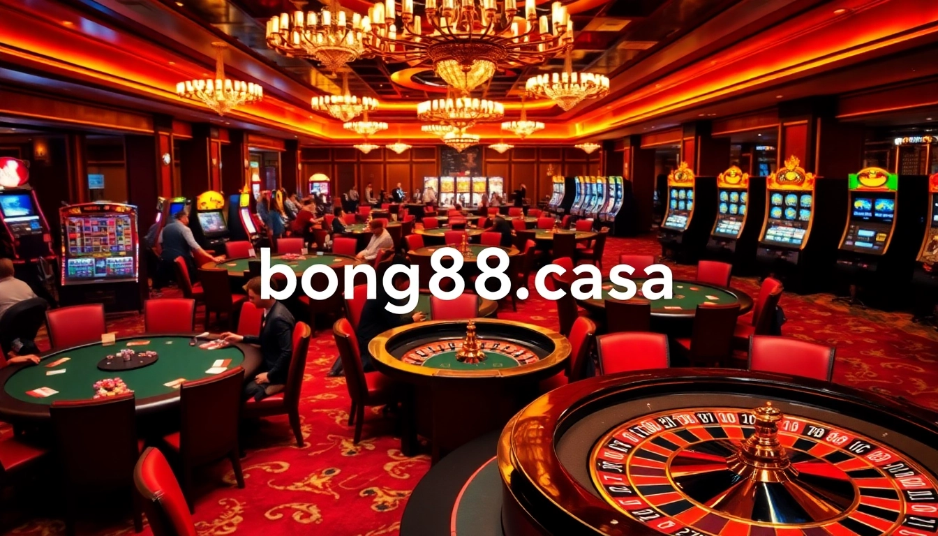 Experience excitement at bong88.casa with vibrant casino scenes and immersive gaming elements.