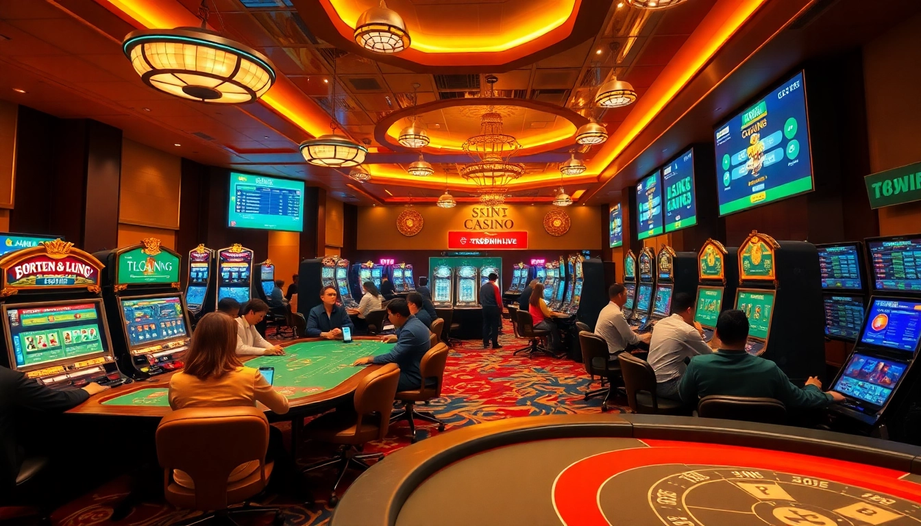 Exciting online gambling scene at tk88win.live with players enjoying casino games.