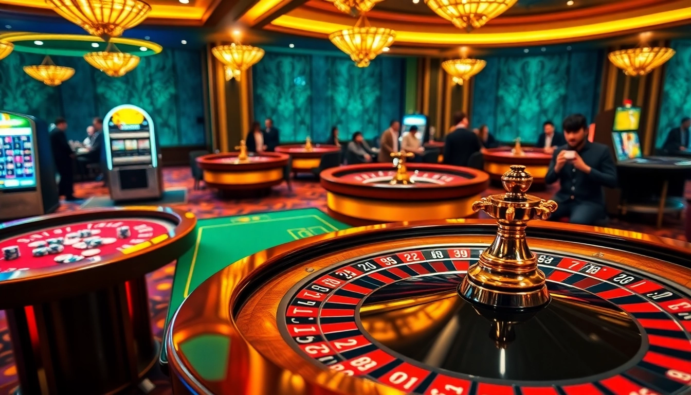 Experience the excitement of gambling at Fun88.com with players enjoying roulette and slot machines.