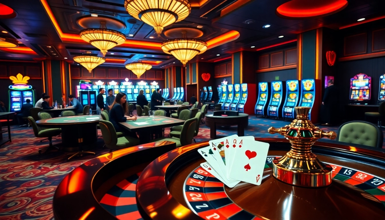 Experience excitement at NK88 bet with vibrant casino games and luxurious seating.