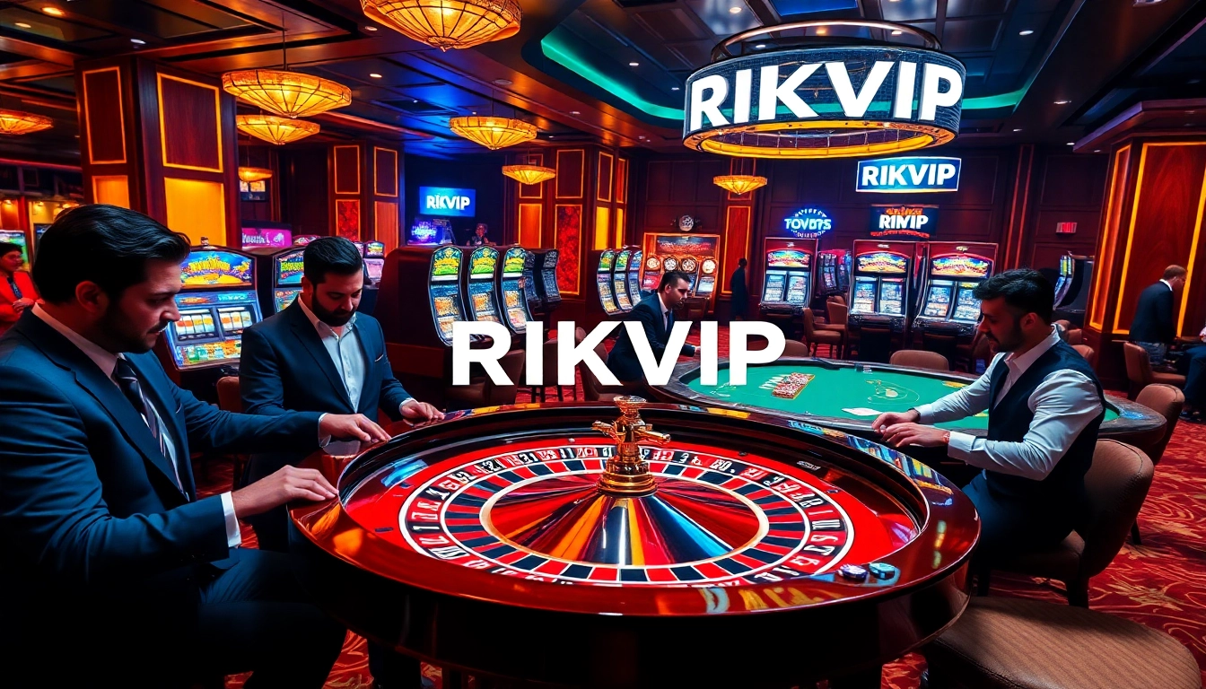 Engaging gamblers enjoying the luxurious atmosphere of RIKVIP casino bet games.