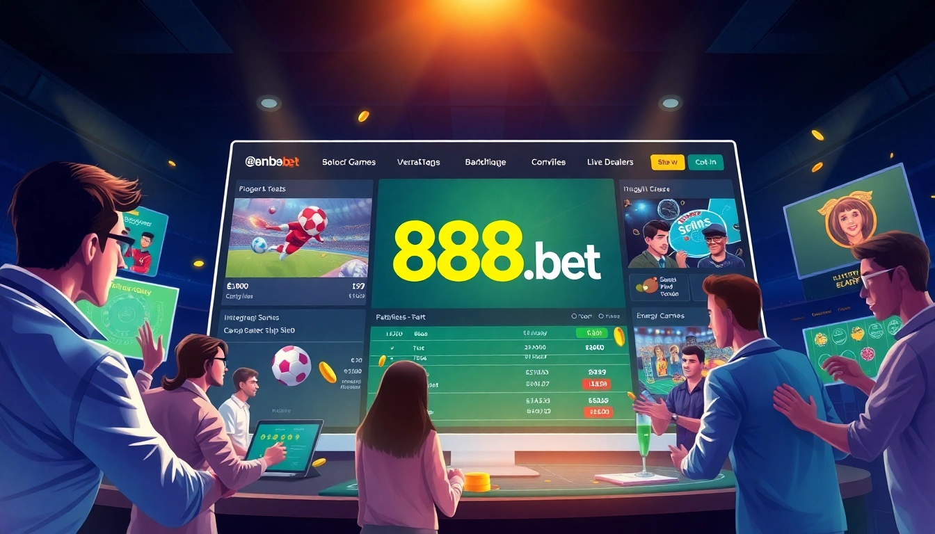 Exciting online betting scene featuring diverse users at 888b.bet betting interface.