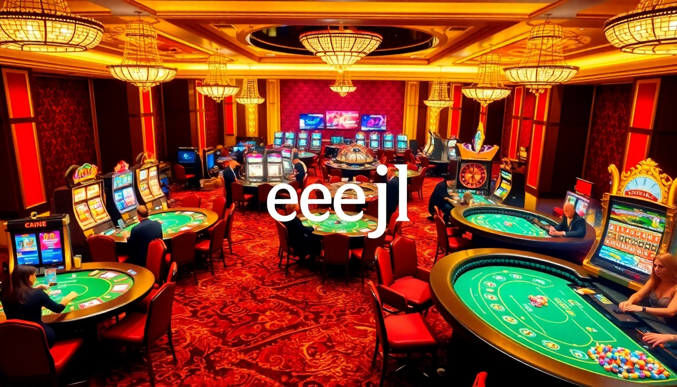 Experience the thrill of eejl with vibrant casino gaming featuring tables and slot machines.